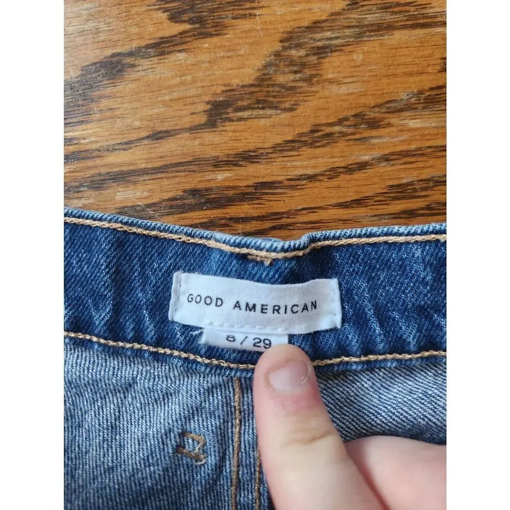 Good American Good 90's Cutoff Denim Beach Vacation Shorts Size 8/29